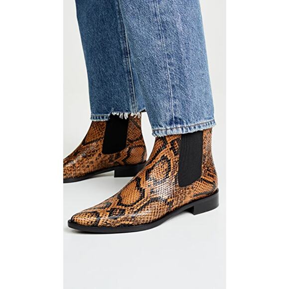 FREDA SALVADOR Joan Snakeskin Embossed Chelsea Boots US 5 - Picture 1 of 8